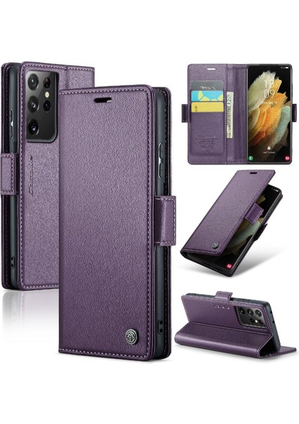 Samsung Galaxy S21 Ultra Kickstand Cüzdan Kılıf Darbeye Dayanıklı (Yurt Dışından)