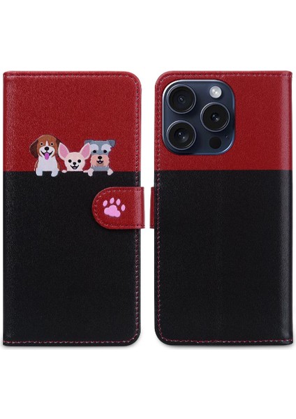 Iphone 15 Için Kılıf Pro Basit Iş Deri Kılıf Cüzdan Kapak Çevirin (Yurt Dışından)