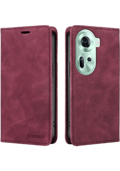 Oppo Oppo 11 5g Koruyucu Pu Deri Manyetik Folyo Cüzdan Için Kılıf (Yurt Dışından)