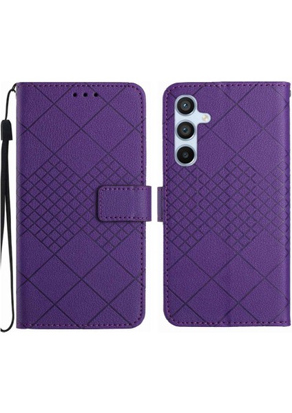 Samsung Galaxy A35 Için Flip Case 5g Elmas El Kayışı Kartı ile Kabartmalı (Yurt Dışından)