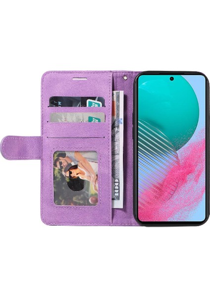 Samsung Galaxy M54 Kickstand Koruyucu Pu Deri Flip Folio Için Kılıf (Yurt Dışından)