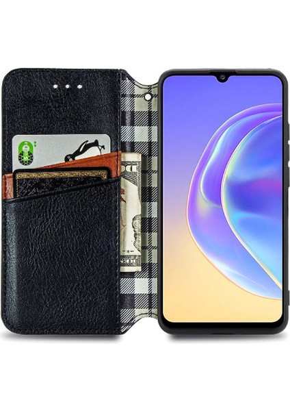 Vıvo V21E 5g Flip Kapak Için Kılıf Zarif Iş Deri Kılıf Cüzdan (Yurt Dışından) modelleri