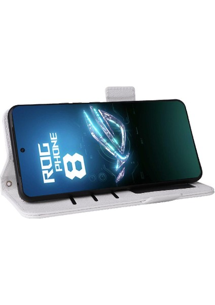 Asus Rog Telefon 8 Pu Deri Yan Toka Cüzdan Manyetik Kart (Yurt Dışından)