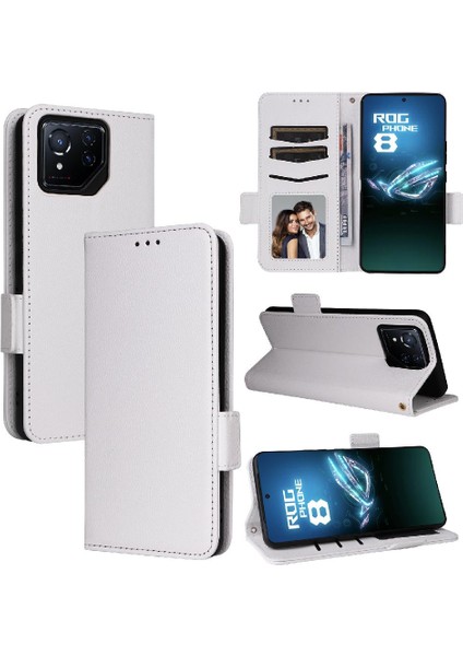 Asus Rog Telefon 8 Pu Deri Yan Toka Cüzdan Manyetik Kart (Yurt Dışından)