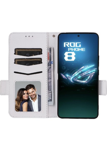 Asus Rog Telefon 8 Pu Deri Yan Toka Cüzdan Manyetik Kart (Yurt Dışından)