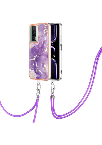 Xiaomi Poco F5 Pro 5g Mermer Tampon Crossbody Kordon Askısı Yumuşak (Yurt Dışından)
