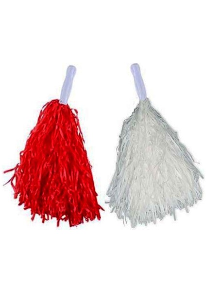 Ece Store 1 Çift Kırmızı Beyaz Renklerde 23 Nisan Gösteri Ponponu