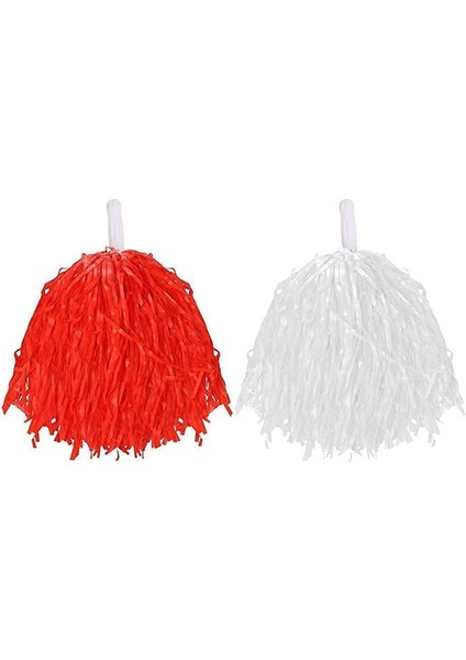 Ece Store 1 Çift Kırmızı Beyaz Renklerde 23 Nisan Gösteri Ponponu modelleri