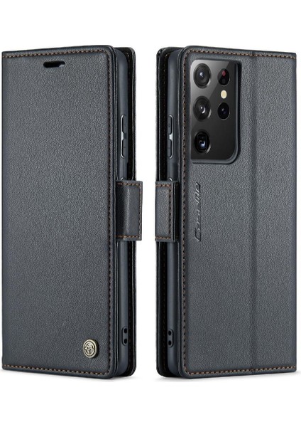 Samsung Galaxy S21 Ultra Kickstand Cüzdan Kılıf Darbeye Dayanıklı (Yurt Dışından)