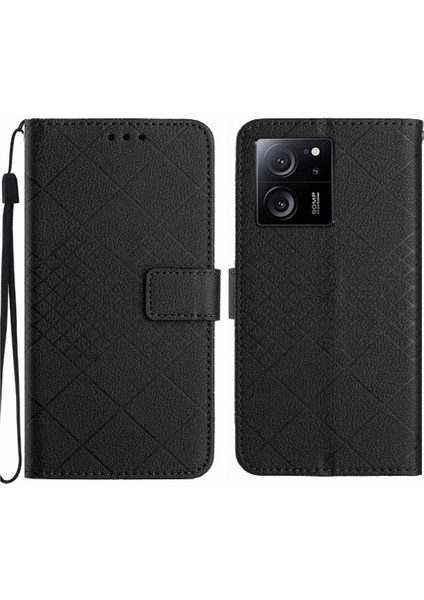 Xiaomi 13T/13T Pro Için Flip Case El Kayışı Kart Yuvası Standı Manyetik (Yurt Dışından)