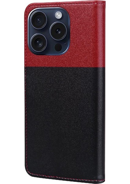Iphone 15 Için Kılıf Pro Max Deri Kılıf Cüzdan Kapak Kapak Basit Iş (Yurt Dışından)