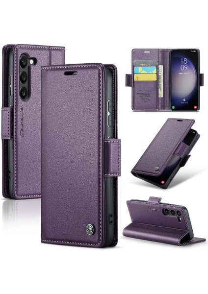 Samsung Galaxy S23 Cüzdan Durumda Kickstand Anti Dolandırıcılık Durumda (Yurt Dışından)
