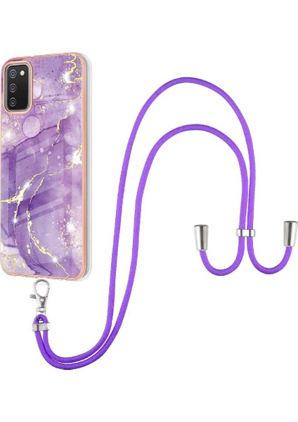 Samsung Galaxy A02S Tampon Mermer Anti-Scratch Yumuşak Crossbody Için Kılıf (Yurt Dışından)
