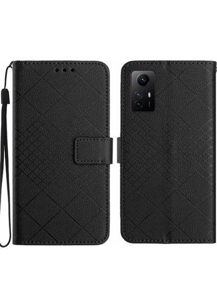 Xiaomi 12 Için Flip Case Cüzdan Pu Deri Elmas Kabartmalı Manyetik Kapak (Yurt Dışından)