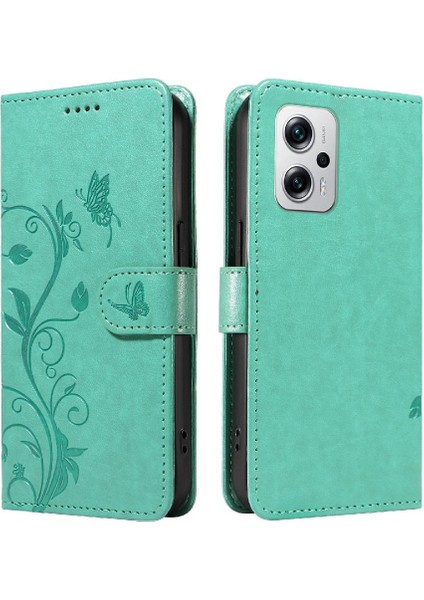 Xiaomi Poco X4 Gt Kabartmalı Kelebek Cüzdan Telefon Kılıfı ve Kart (Yurt Dışından)