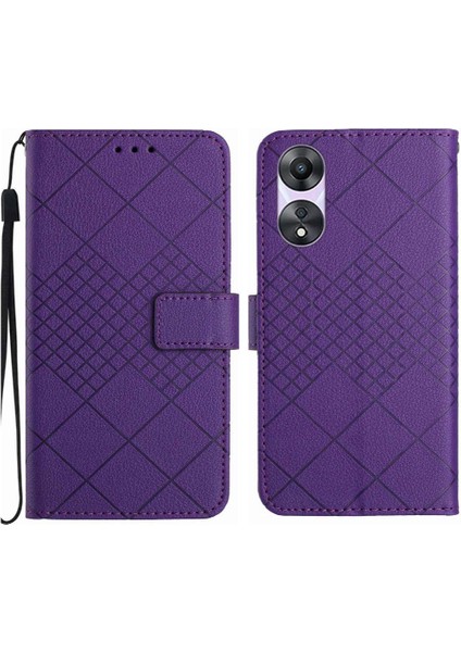 Oppo A78 4g Manyetik Kapak Için Flip Case Elmas Kabartmalı Cüzdan Pu Kart (Yurt Dışından)