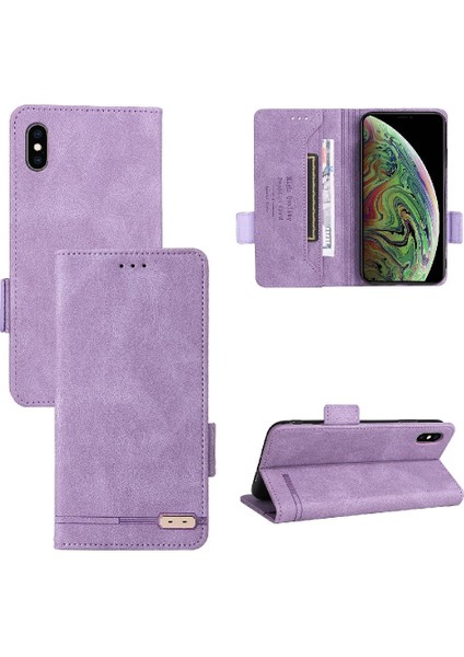 Kart Tutucu ile iphone Xs Max Için Kılıf Kickstand Deri Folio Flip Case (Yurt Dışından)