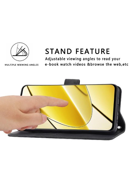 Realme 11 5g Için Filp Durumda El Cüzdan Kredi Kartı Tutucu Bilek Kayışı Pu (Yurt Dışından)