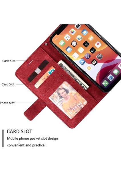 IPhone 11 Için Kılıf Cüzdan Flip Folio Kart Tutucu Kickstand Manyetik Pu (Yurt Dışından)