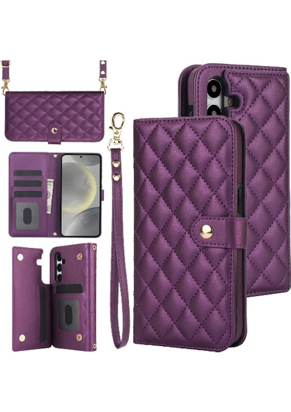 Samsung Galaxy S24 Standı Fonksiyonu Crossbody Tarzı 5 Kart ile (Yurt Dışından)