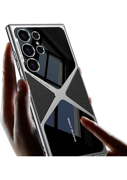 Samsung Galaxy S24 Ultra Uyumlu Kılıf Ince Kamera Korumalı Deri ve Parlak Arka Yüzey Telefon Kılıfı Kapak fiyatları