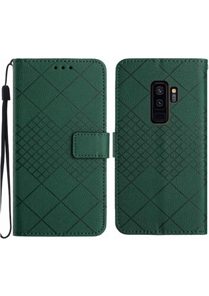 Samsung Galaxy S9 Artı El Kayışı Manyetik Kapak Kartı ile Flip Case (Yurt Dışından)