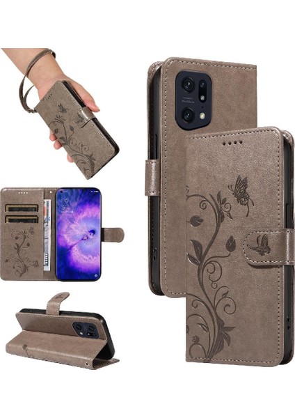 Oppo Bulmak Için Kılıf X5 Pro Kabartmalı Kelebek El Kayışı ile Yüksek Kalite (Yurt Dışından)