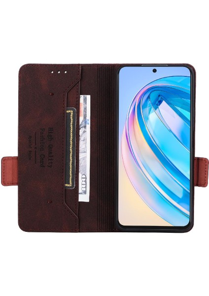 BDT Market Kart Tutucu Kickstand ile Onur X8A Deri Folio Flip Case Için Kılıf (Yurt Dışından)