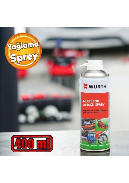 Würth Yağlayıcı Yağlama Paslanma Koruyucu Multi Çok Amaçlı Sprey 400 ml Gıcırtı Pas Giderici