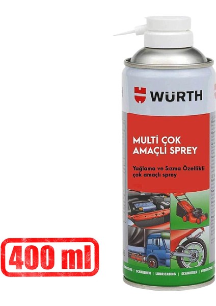 Würth Yağlayıcı Yağlama Paslanma Koruyucu Multi Çok Amaçlı Sprey 400 ml Gıcırtı Pas Giderici modelleri