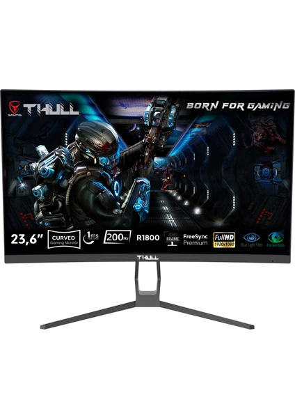 Vision 23,6'' 1ms 200Hz Freesync Fhd LED (Hdmı+Dp) Va Frameless Curved Gaming Monitör TG-VSN236C-200