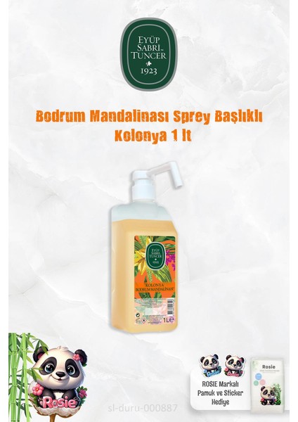 Bodrum Mandalinası Sprey Başlıklı Kolonya 1 Lt Ve Rosıe