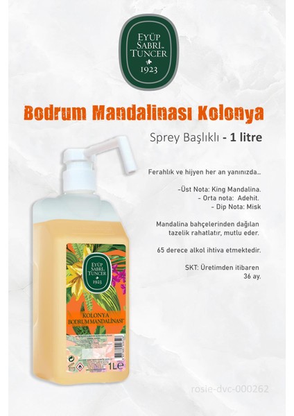 6 Al 5 Öde Eyüp Sabri Tuncer 1 Lt Sprey Kolonya Bodrum Mandalinası Ve Rosıe