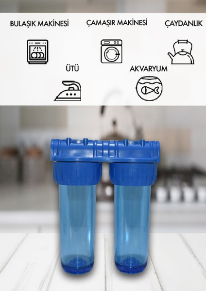Atlantis Daire Bina Girişi 10 Inch 2 Aşama Su Arıtma Yumuşatma Cihazı(Toz Tortu,klor Önleyici Set) fiyatları