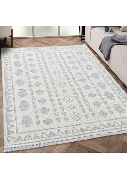 Trinket Serisi Krem Yumuşak Bukle Dekoratif Kilim T220B