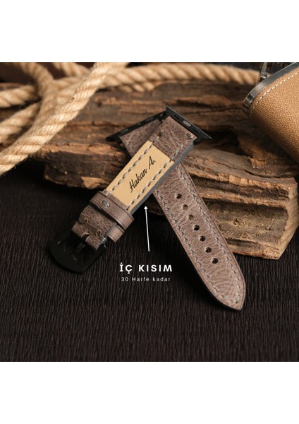 Apple Watch Hakiki Deri Kordon 38MM 40MM 41MM Seri 3 4 5 6 7 Se 8 9 Uyumlu Hakiki Deri Kayış Gri fırsatları