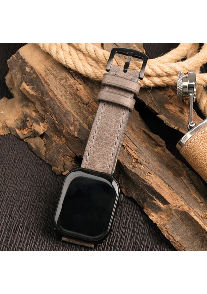 Apple Watch Hakiki Deri Kordon 38MM 40MM 41MM Seri 3 4 5 6 7 Se 8 9 Uyumlu Hakiki Deri Kayış Gri