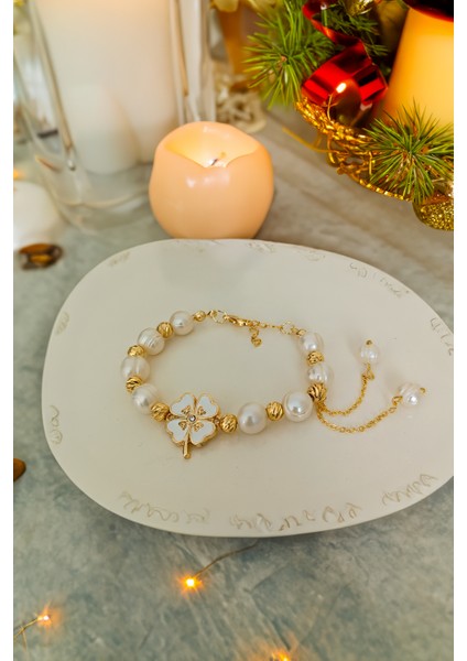 Gerçek Inci Bileklik, Kadın Incili Bileklik, Yonca Bileklik, Istiridye Inci, Çeyrekli Bileklik, Anneler Günü Hediyes, Hediye Bileklik fiyatları