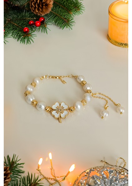 Gerçek Inci Bileklik, Kadın Incili Bileklik, Yonca Bileklik, Istiridye Inci, Çeyrekli Bileklik, Anneler Günü Hediyes, Hediye Bileklik modelleri