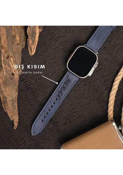 Apple Watch Deri Kordon 38MM 40MM 41MM Seri 3 4 5 6 7 Se 8 9 Uyumlu Mavi Hakiki Deri Kayış modelleri