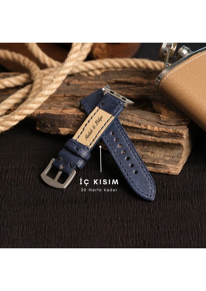 Apple Watch Deri Kordon 38MM 40MM 41MM Seri 3 4 5 6 7 Se 8 9 Uyumlu Mavi Hakiki Deri Kayış fırsatları