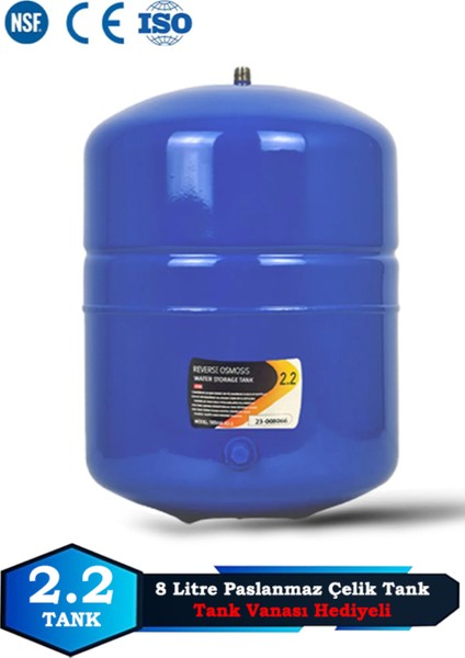 Su Arıtma Cihazı Metal Genleşme Standart Nsf Belgeli 8 Lt Su Arıtma Deposu Tank Vanası