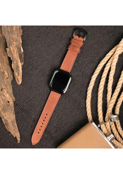Apple Watch Uyumlu Deri Kordon 38MM 40MM 41MM Seri 3 4 5 6 7 Se 8 9 Uyumlu Hakiki Deri Kayış Kahverengi
