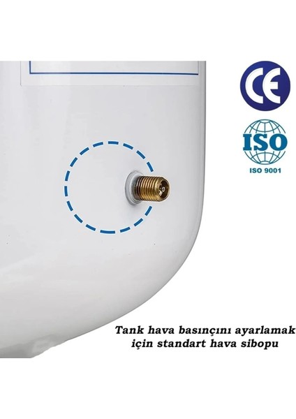 Su Arıtma Cihazı Metal Genleşme Su Tankı 40 Lt Nsf Belgeli Su Arıtma Deposu Tank Vanası