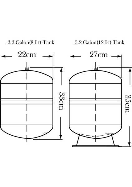 Su Arıtma Cihazı Metal Genleşme Su Tankı 8 Lt Nsf Belgeli Su Arıtma Deposu Tank Vanası indirimleri