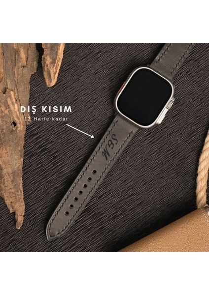 Apple Watch Uyumlu Siyah Deri Kordon 38MM 40MM 41MM Seri 3 4 5 6 7 Se 8 9 Uyumlu Siyah Hakiki Deri Kayış modelleri