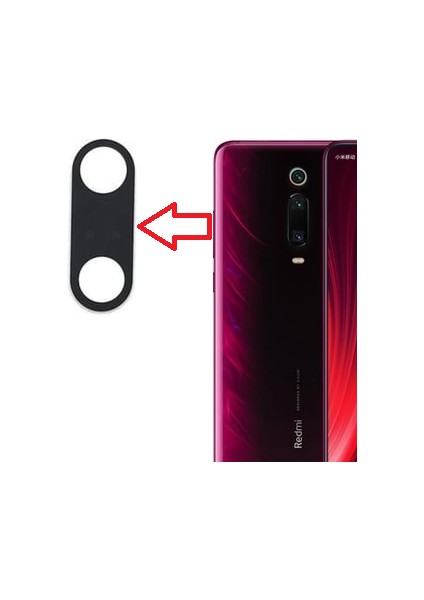 Xiaomi Mi 9t Pro Arka Kamera Camı Lens Yapışkanlı