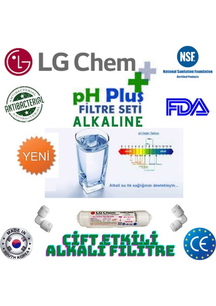 Lg Chem 7 Filitre 14 Aşama Gümüş Iyonlu Mineralli Alkalili Kapalı Kasa Su Arıtma Cihazı Filitre Seti