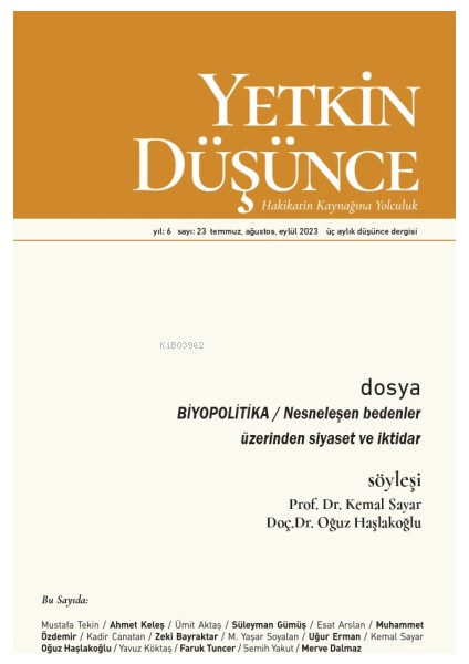 Yetkin Düşünce 23. Sayı - 2023