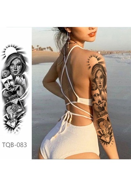 Gerçekci Geçici Maske Bayan Gül Elmas Kol Kaplama Tattoo Dövme Modelleri